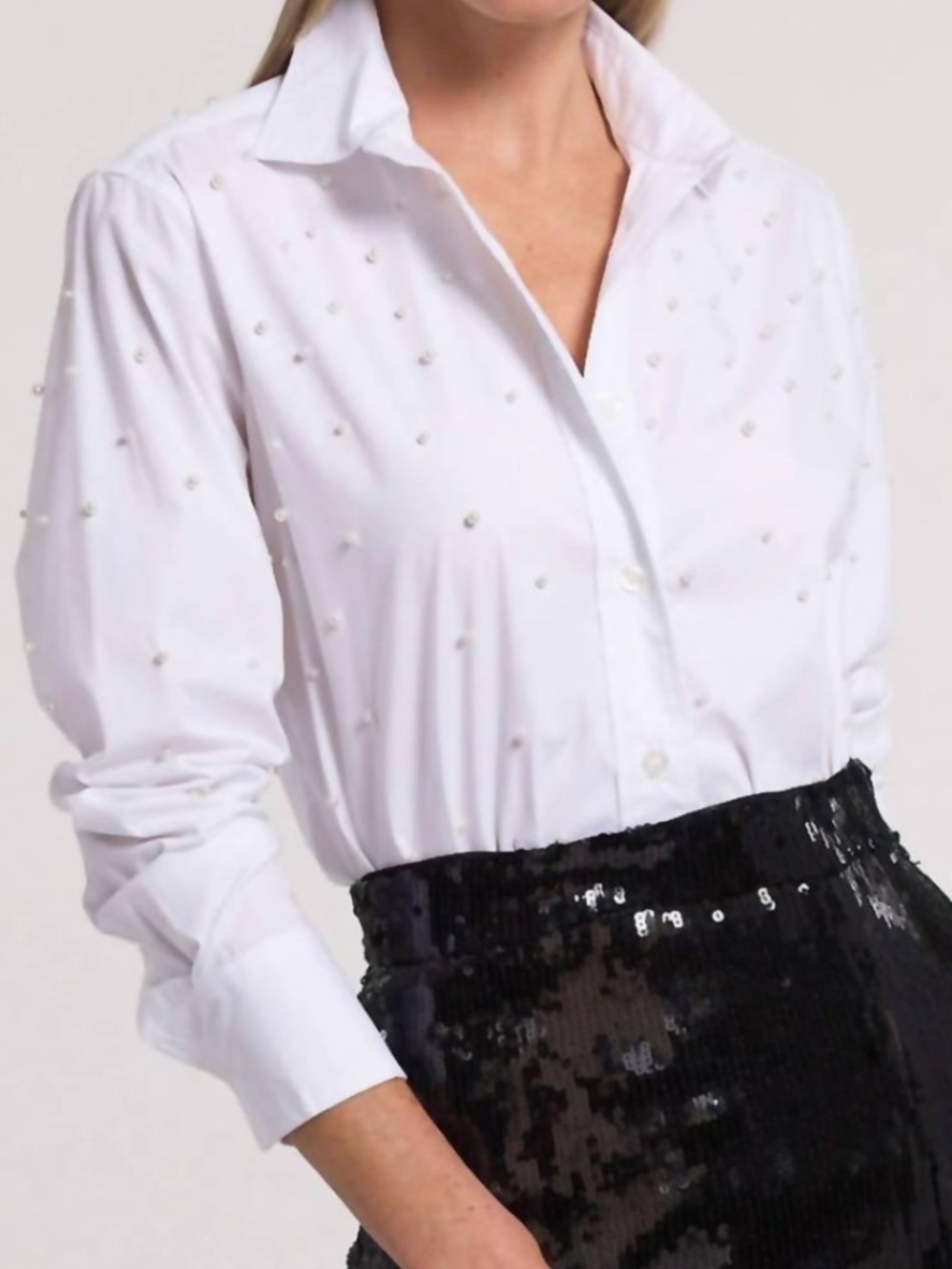 Generation Love Marcello Pearl Poplin Button Down Top Shirt - With Tags - Large